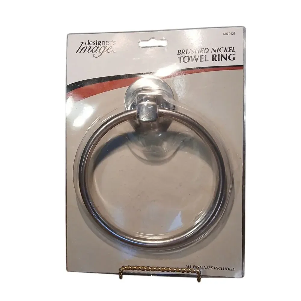 Designer's Image Brushed Nickel Wall Mounted Bathroom Towel Ring 675-0127‎ New